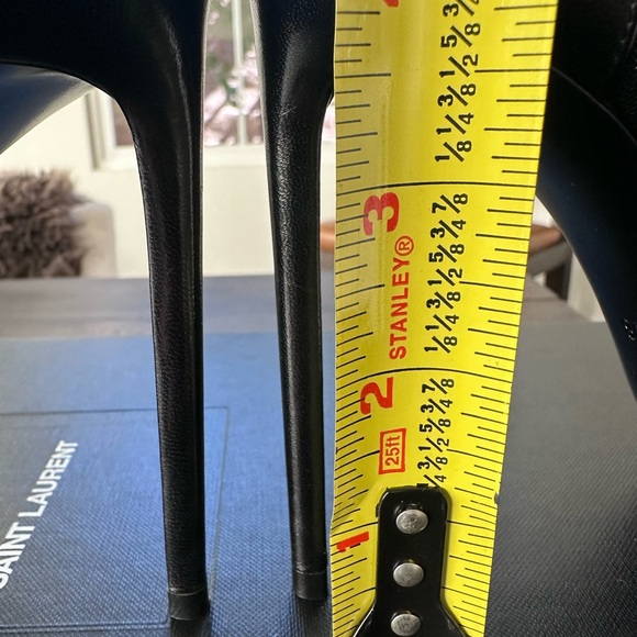 Saint Laurent Anja 105mm Stiletto Heel Pump Mesh and Leather Black EU 38 US 8 - Picture 5 of 11